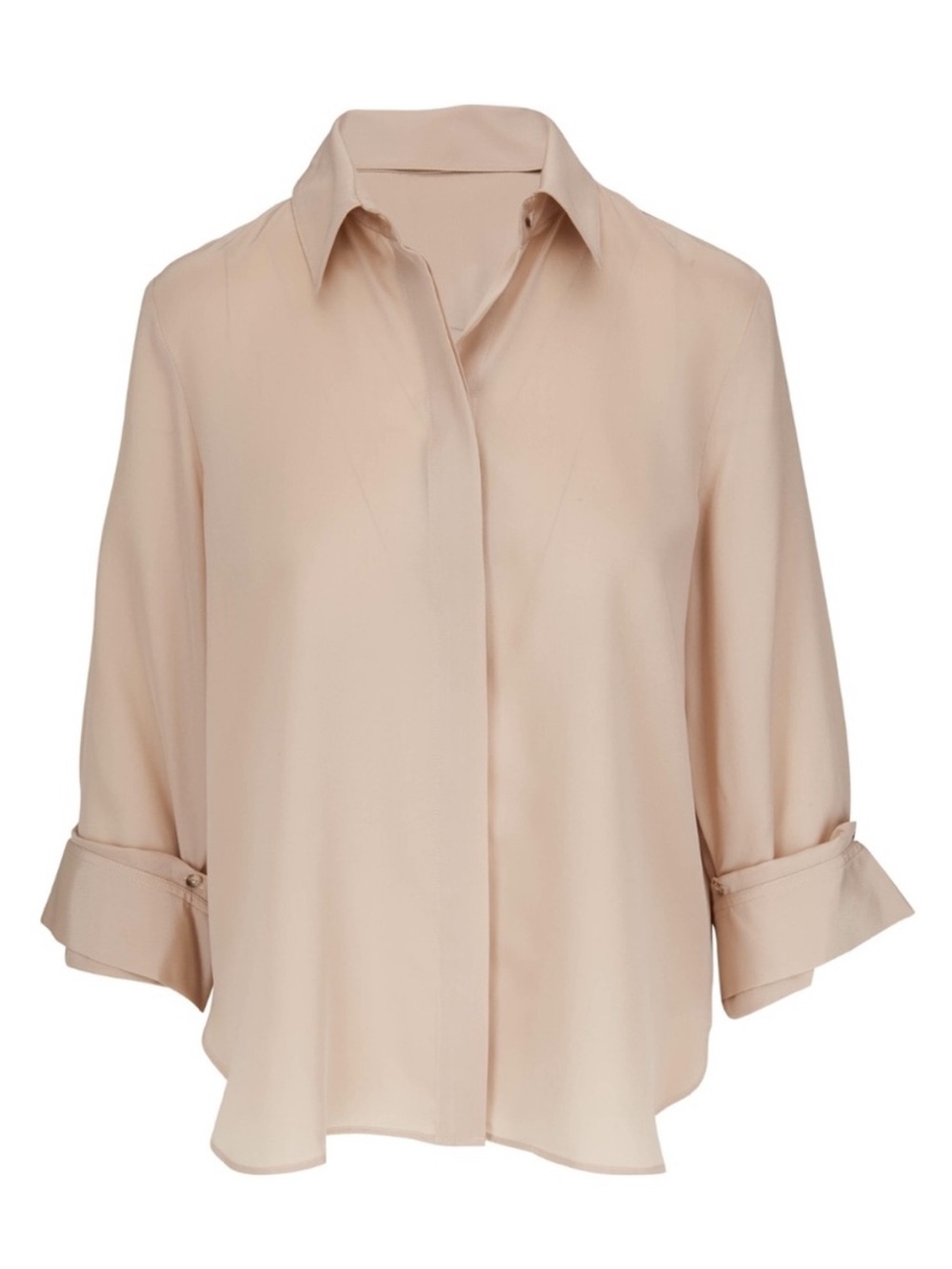 TWP Morning After 100% Silk Blouse Suntan